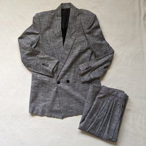 Vintage 80s Plaid Skirt Suit